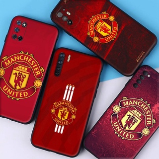 เคสโทรศัพท์ซิลิโคน ลายฟุตบอล Manchester United สําหรับ OPPO Reno 6 F7 F9 A7X F11 A9 F17 A74 A95 Lite Pro Plus LK27