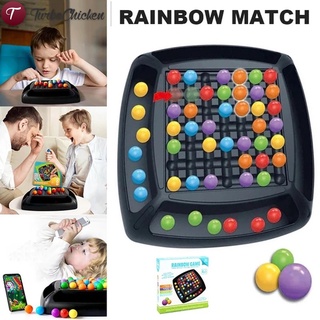 Rainbow Ball Matching Toy Colorful Fun Puzzle Chess Board Game with 48pcs/ 80pcs Colored Beads for Children