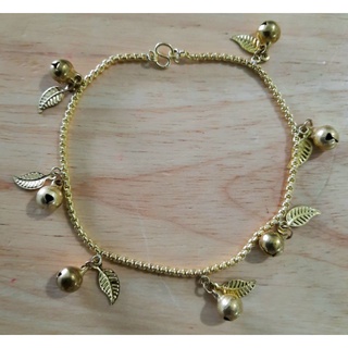 สร้อยข้อเท้าทองเหลือง สร้อยข้อเท้าทองเหลืองแท้ มีกระดิ่งห้อย…