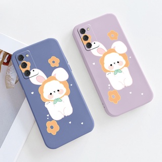 เคสกระต่ายสีขาวเคสมือถือ ซิลิกาเจลเหลว Phone Case For Samsung Galaxy Note 20 Ultra 20Ultra 10 Plus 10Plus 9  กันกระแทก การป้องกันเลนส์กล้อง ปกหลังแบบอ่อน