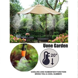 Uone Garden หัวพ่นหมอก หัวพ่นละอองน้ำ 4/7.5/7มม หัวพ่นหมอกสีส้มแบบปรับ ทองเหลือง พร้อมข้อต่อสามทาง