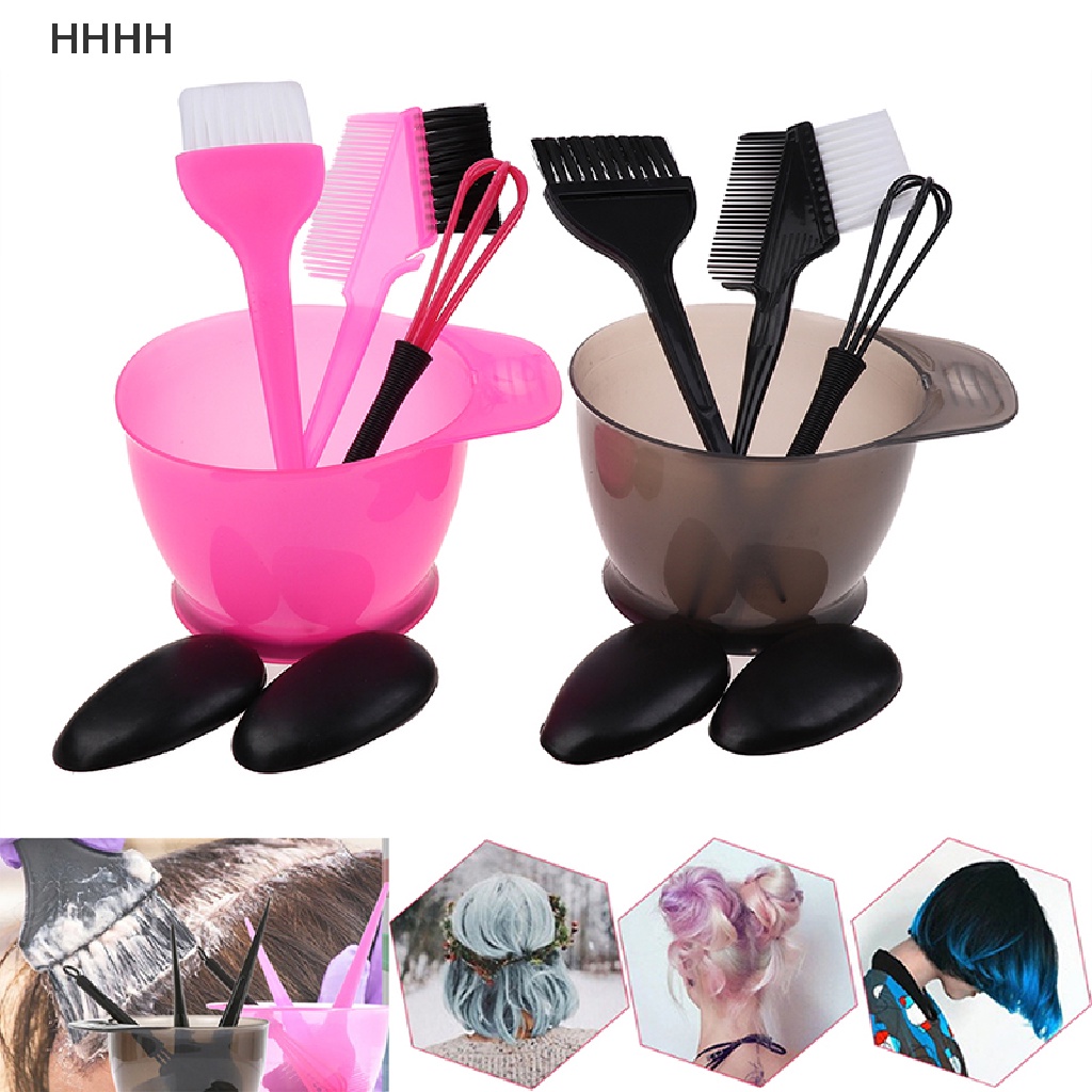 (Wyl) ชุดแปรงย้อมสีผม และชาม 5 ชิ้นSalon Hair Color Kit การดูแลน้ำมันหอมระเหย