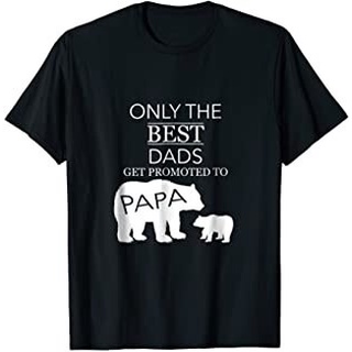 [100% Cotton] เสื้อยืดลําลอง แขนสั้น พิมพ์ลาย Only The Best Dads Get Promoted To Papa Silhouette เข้ากับทุกการแต่งกาย สํ