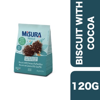 Misura Privolat Biscuit With Cocoa and Puffed Rice 120g ++ มิซุระ บิสกิตสอดไส้โกโก้และข้าวพอง 120 กรัม