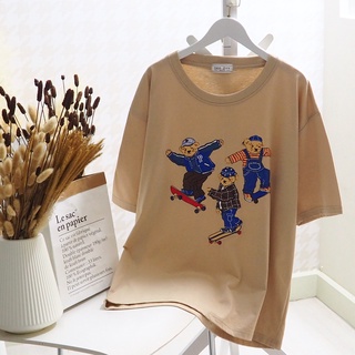 เสื้อยืด Third Bear เสื้อยืดลายน่ารัก ผ้า cotton 100% งานทรง Oversized