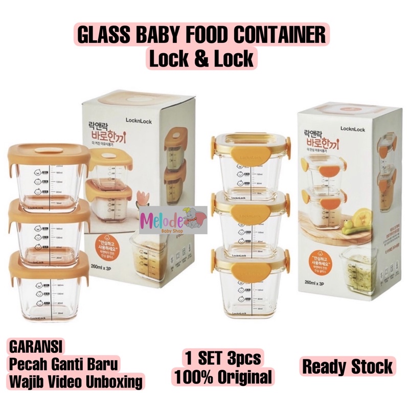 Lock n Lock Baby Food Container MPASI set 260ml บรรจุ 3 ชิ้น TRITAN CAP