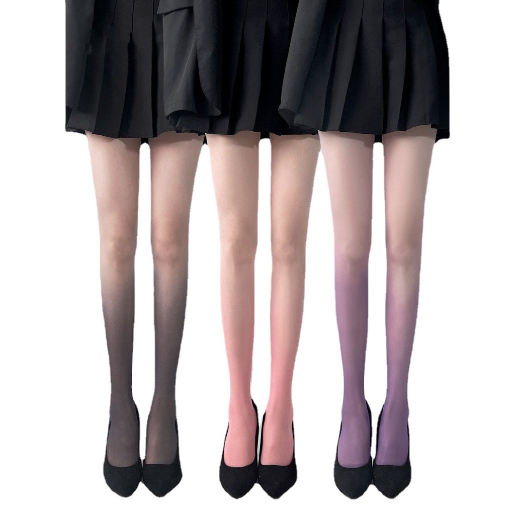 New Fashion Gradient Stockings Women Tights Gradient Candy Color Colorful Pantyhose Summer Tights Fe