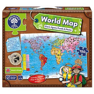 ORCHARD TOYS, World Map Puzzle and Poster จิ๊กซอว์ ชุดแผนที่โลก ลิขสิทธิ์แท้ นำเข้าจากอังกฤษ ของเล่นเด็ก 5-10 ปี