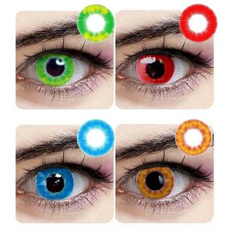 2PCS/SET Yearly Unlimited Fire Colored Contacts Cosplay Halloween Contact Lenses