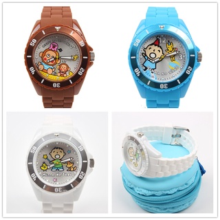 SANRIO MINNA NO TABO OSARU NO MONKICHI LIMITED SILICON STRAP WATCH MACAROON BOX SRTA