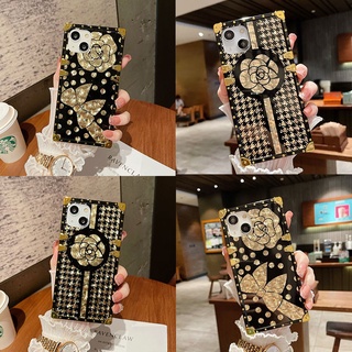 กลิตเตอร์เชลล์ สําหรับ Xiaomi Redmi 10 10A 10C 9T 9 9A 9C 8 8A 7 7A K20 Pro เคสมือถือ Soft TPU Case เคสป้องกัน Trend Fashion Bow Flowers เคสโทรศัพท์ เทรนด์เชลล์ พร้อมขาตั้งแม่เหล็ก