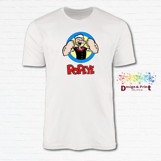 เสื้อยืด Popeye the Sailor Man Logo_Unisex T-Shirt Tshirt Baju 100% Cotton