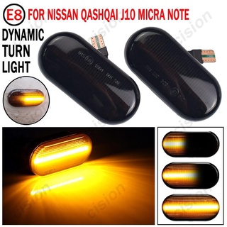 ไฟเลี้ยวไดนามิก LED สีเหลืองอําพัน สําหรับ Nissan Latio Tiida Livina March Frontier Navara Cube 350Z Qashqai J10 1 คู่