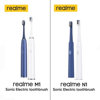 realme M1/N1 Sonic Electric Toothbrush,แปรงสีฟันไฟฟ้า,หัวแปรง Antibacterial,ใช้งานต่อเนื่อง 90hr ของแท้