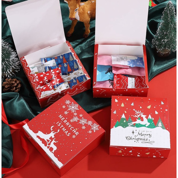 กล่องคริสต์มาส Chritmas กล่องขนมคุ๊กกี้ สแน็คบ๊อก (KK63)