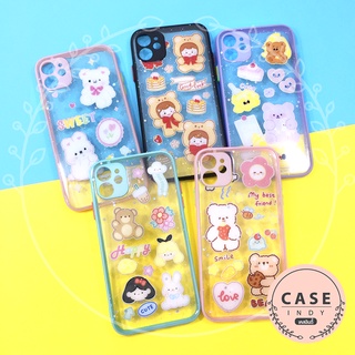 เคส SAMSUNG A12 A13 A22 A23 A33 A52 เคสมือถือ TPU ขอบสีกันกล้อง กากเพชรกริตเตอร์ลายการ์ตูน