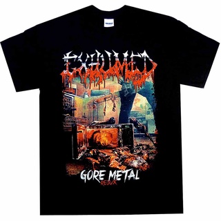 คอลูกเรือเสื้อยืดคอกลมเสื้อยืด พิมพ์ลาย Exhumed Gore Metal Reduxผ้าฝ้ายแท้