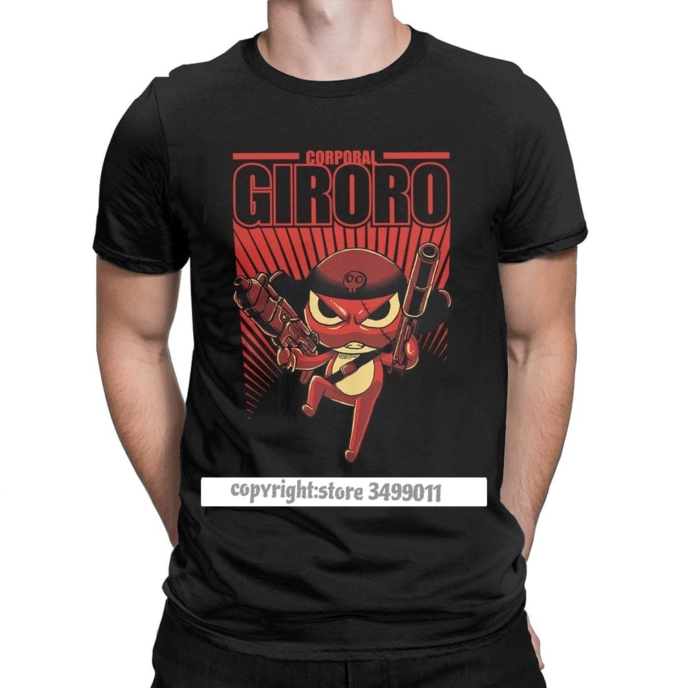 เสื้อยืด ผ้าฝ้ายแท้ พิมพ์ลายการ์ตูน Keroro Giroro สไตล์วินเทจ สําหรับผู้ชายS-5XL