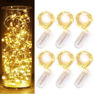 10 ไฟ LED แบตเตอรีแบตเตอรีลวดทองแดงลวดลาย Fairy Light Xmas Decor พรรค 1m