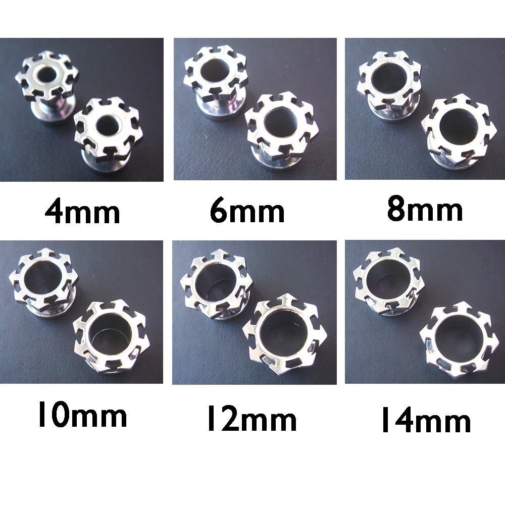 4 mm-14 mm มิล จิวหู ตาไก่ สแตนเลสแท้ Stainless 316L ต่างหู ต่างหูชาย จิวขยายหู ระเบิดหู จิวตาไก่ จิ