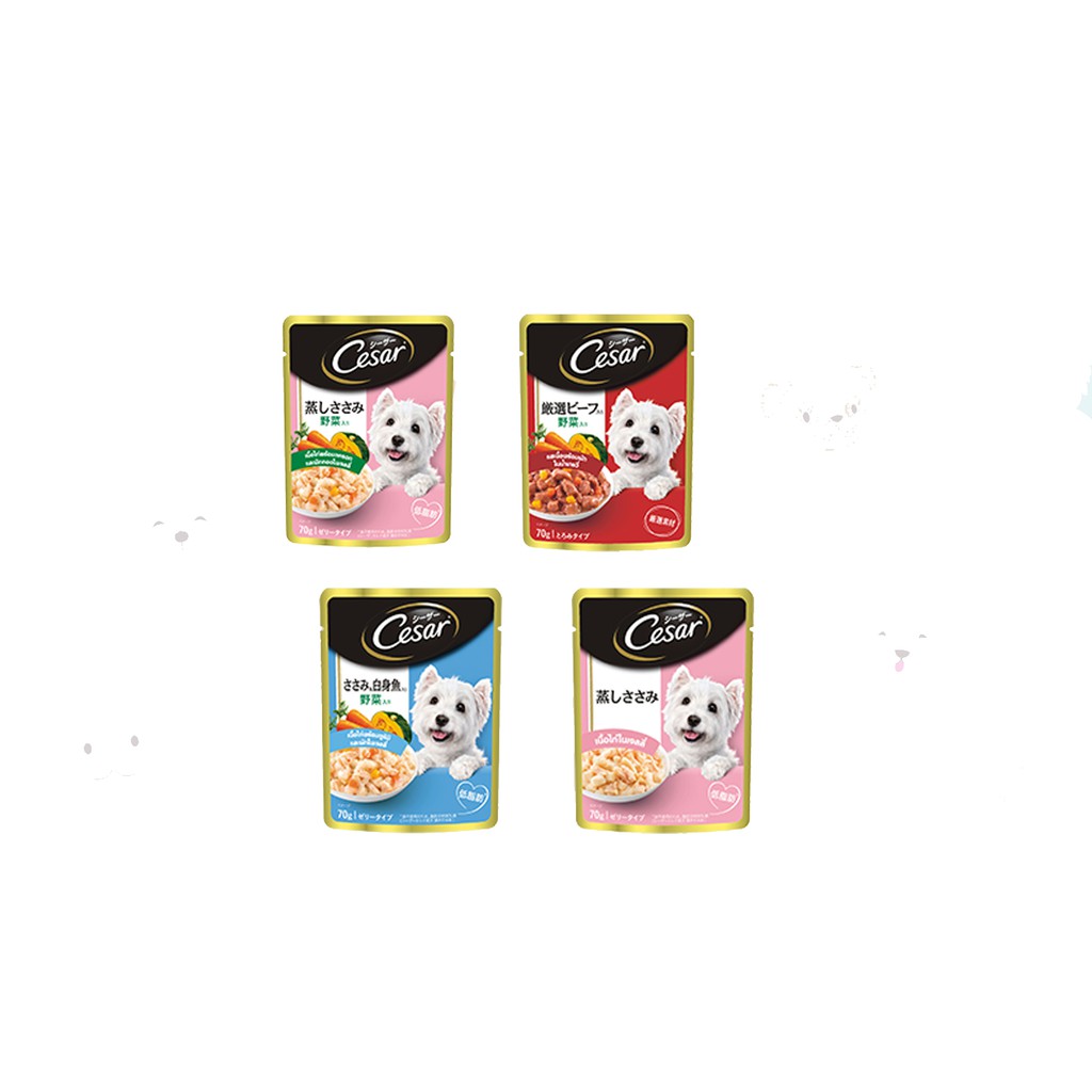 Cesar ซีซาร์ เพาช์ อาหารสุนัข ชนิดซอง 70g