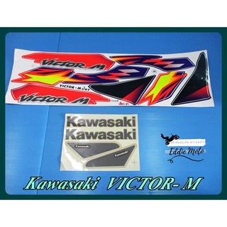 KAWASAKI VICTOR-M year 1997 BODY STICKER SET PAIR "RED" &amp; "BLACK"  // สติ๊กเกอร์ติดรถ สีแดง-ดำ เคลือบเงา งานละเอียด