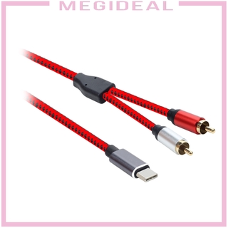 ( Megideal ) อะแดปเตอร์สายสัญญาณเสียงสเตอริโอ Usb Type C To Dual Rca 2rca