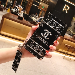 เคสโทรศัพท์ทรงเหลี่ยม Casing Samsung Galaxy s10+lite s9+plus s8+ j4+ j6+ j5 pro j7 prime j3 j2 note8 note9 Fashion trendy brand mobile phone case full cover Black fashion