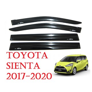 (4ชิ้น) กันสาดประตู โตโยต้า เซียนต้า ปี 2017-2020 สีดำทึบ TOYOTA SIENTA XP170 MPV กันสาดรถยนต์ กันสาด AO