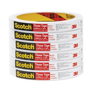3เอ็ม เทปกาว 2 หน้า แบบบาง x 6 ม้วน 3M thin double-sided adhesive tape x 6 rolls