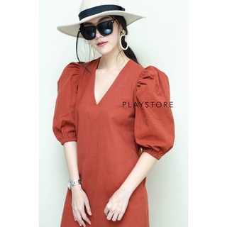 “MOLLa DoLL SLeeVe DRESS ” เดรสแขนพองทรงตุ๊กตา คอวีสวย เนื้อผ้าดีหนาอยู่ทรงมีน้ำหนัก มีกระเป๋าล้วงได้2ข้างลำตัว