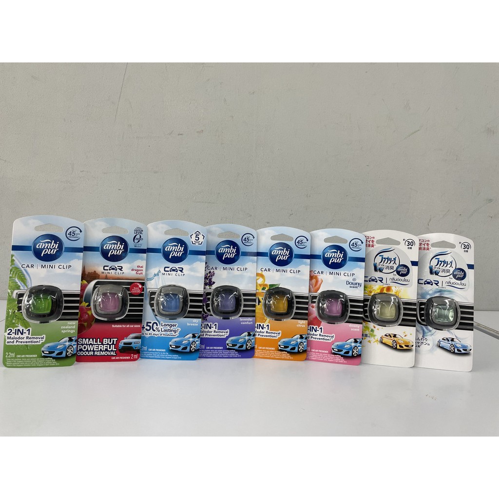 (6 กลิ่น) Ambi Pur Car Mini Clip แอมบิเพอร์ คาร์ มินิ คลิป น้ำหอมปรับอากาศในรถยนต์ 2 มล. – โปรปัง