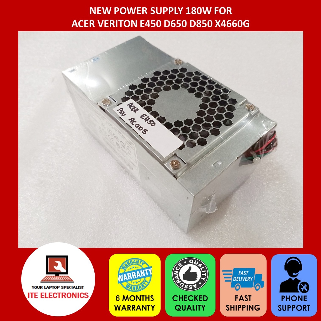 ใหม่ ACER VERITON E450 D650 D850 S4660G S2660G S6660G X4660G (6 PINS + 4 PINS) 180W POWER SUPPLY PA-