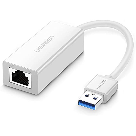 UGREEN รุ่น 20255 USB 3.0 M to LAN F Gigabit Connector (ABS White)