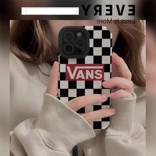 เคสโทรศัพท์มือถือหนัง ลายตาราง VANS หรูหรา สําหรับ iphone 13 Pro Max i13 13pro 11 Pro Max i11 X XR Xs Max 7plus 8plus 12Pro 12 Pro Max