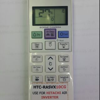 รีโมตแอร์  HTC -RASVX10CG  USE FOR  HITACHI  AIR  INVERTER