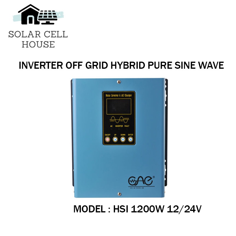 อินเวอร์เตอร์ ออฟกริด ไฮบริด 1200W 12V และ 24V Inverter off grid hybrid Pure sine Solar Power ได้มาต