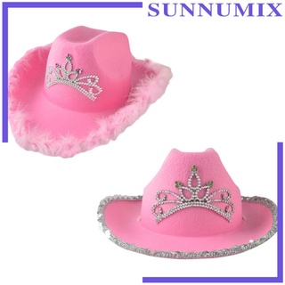 [Sunnimix] หมวกคาวบอยสีชมพูสําหรับผู้ใหญ่ - หมวกคาวกิ้ง