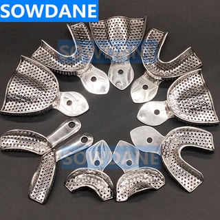 10pcs Dental Tray Denture Instrument Stainless steel Dental Impression Trays Dental Lab Laboratory Tool Autoclavable