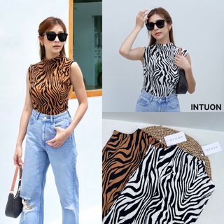 INTUON🔖🐆Pozebra🐆 เสื้อแขนกุดคอปีน แมทได้หลายลุค