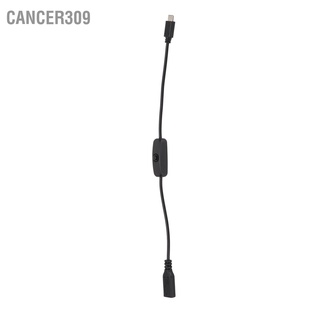 Cancer309 สายเคเบิล Usb Type C ตัวผู้ เป็นตัวเมีย 30 ซม. 11.8 นิ้ว พร้อมสวิตช์เปิด ปิด สีดํา สําหรับโทรศัพท์มือถือ