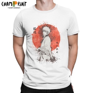 เสื้อยืด คอกลม ผ้าฝ้าย 100% พิมพ์ลายอนิเมะ Gintama Gintoki Sakata Japan SUN ของขวัญ สไตล์ญี่ปุ่น สําหรับผู้ชายS-5XL