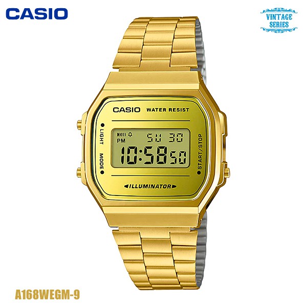 CASIO Standard นาฬิกาข้อมือ สายสแตนเลส รุ่น A168WEGM-9