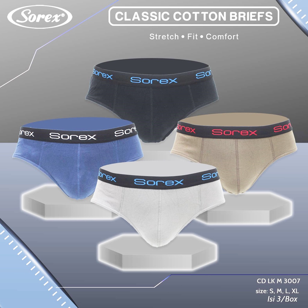 KATUN Sorex กางเกงชั้นในชายผ้าฝ้ายสามเหลี่ยม / กางเกงชั้นในชาย Sorex M 3003, M 3007 & M 3009