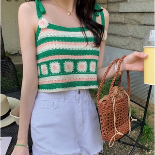 ส่งฟรี - 🍹 summer cocktail camisole (เสื้อสายเดี่ยว ไหมพรม)