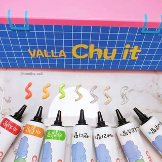 เซตสีเจลหลอดบีบ Chu it collection 7สี (3Neon 4Glitter) Valla gel Korea🇰🇷 ของแท้นำเข้าจากเกาหลี🇰🇷 พร้อมส่ง