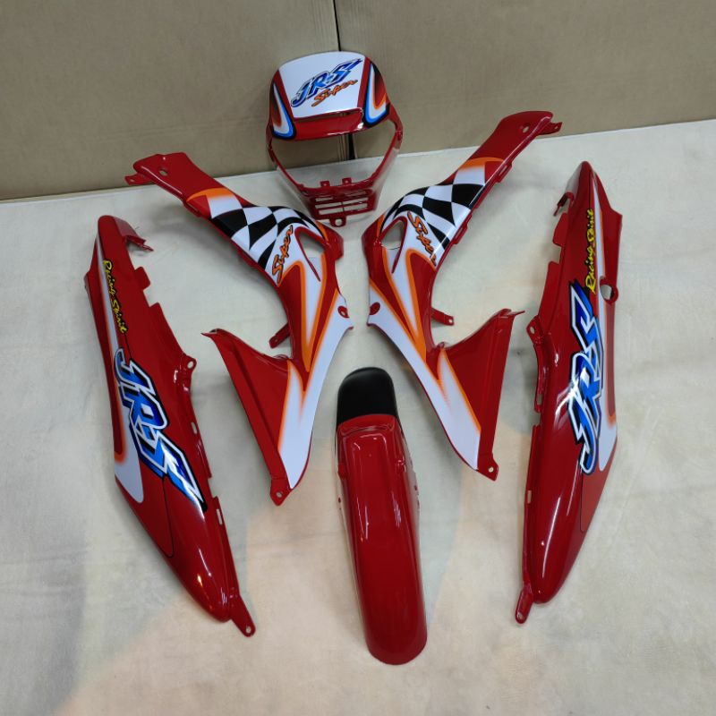 ชุดสี แฟริ่ง ฝาข้าง yamaha JR 120 สีแดง พร้อมติดสติ๊กเกอร์ ชุด 6 ชิ้น