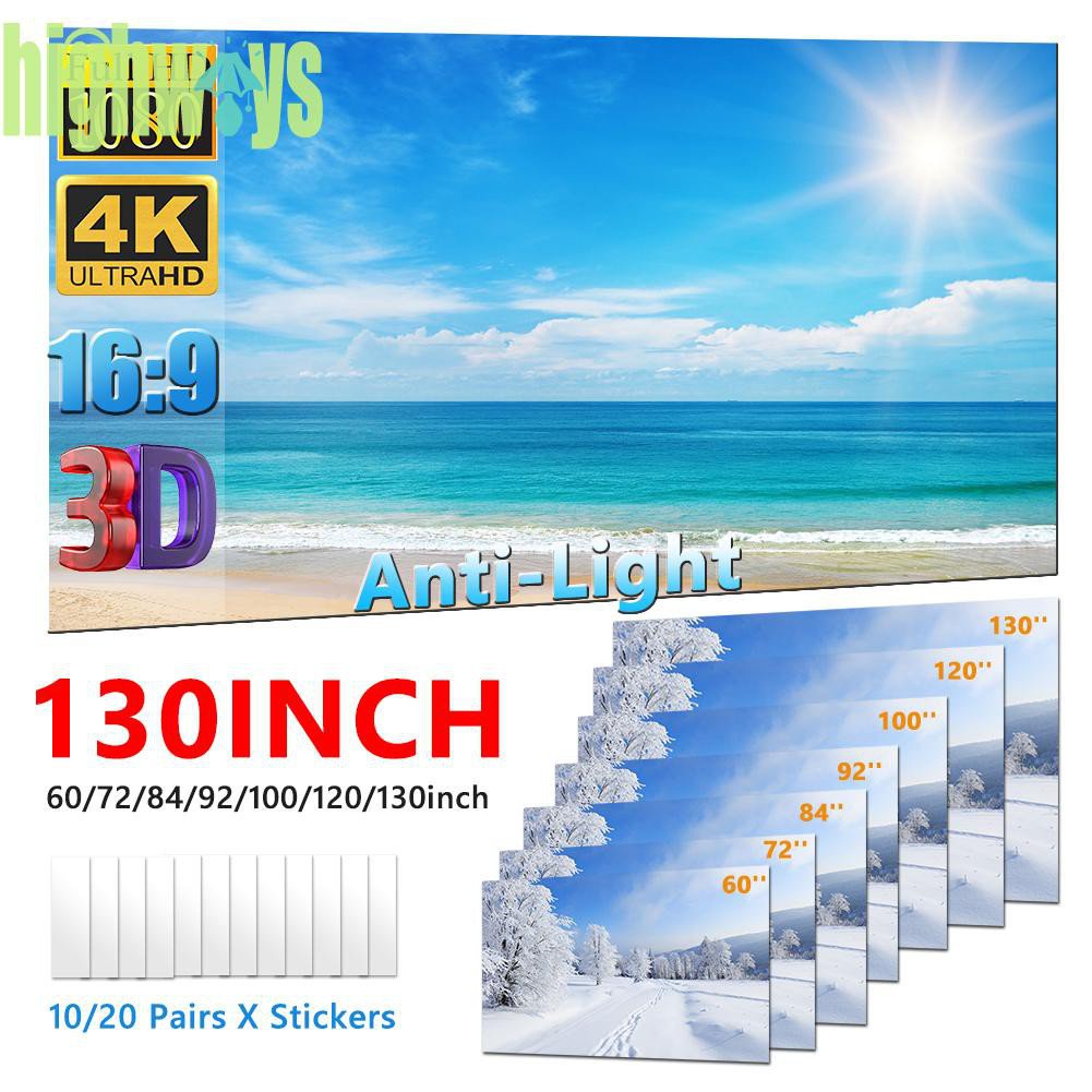 ☁highways☁Portable 16 9 Metal Projector Screen 4K HD Anti Light ...