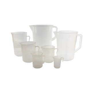 บีกเกอร์พลาสติกมีหูจับ 2000 ml. - 5000 ml. (Beaker with Handle - Plastic PP 2000 ml. - 5000 ml.)