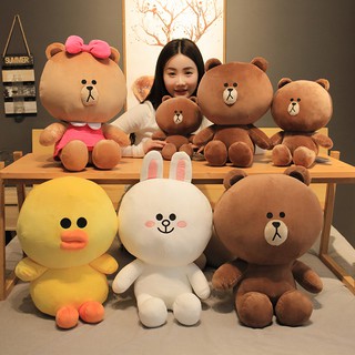 LINE FRIENDS (ของแท้! ตุ๊กตากระต่าย หมีบราวน์ หรูหรา ขนาด 45 ซม. ของเล่นสําหรับเด็ก ให้เป็นของขวัญวันเกิด